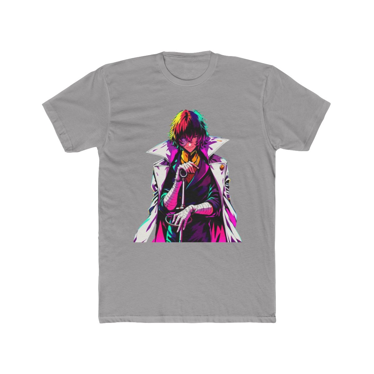 Dazai Osamu Neon Pop Art Print T Shirt | Bungo Stray Dogs - alternate angle 2, merchandise