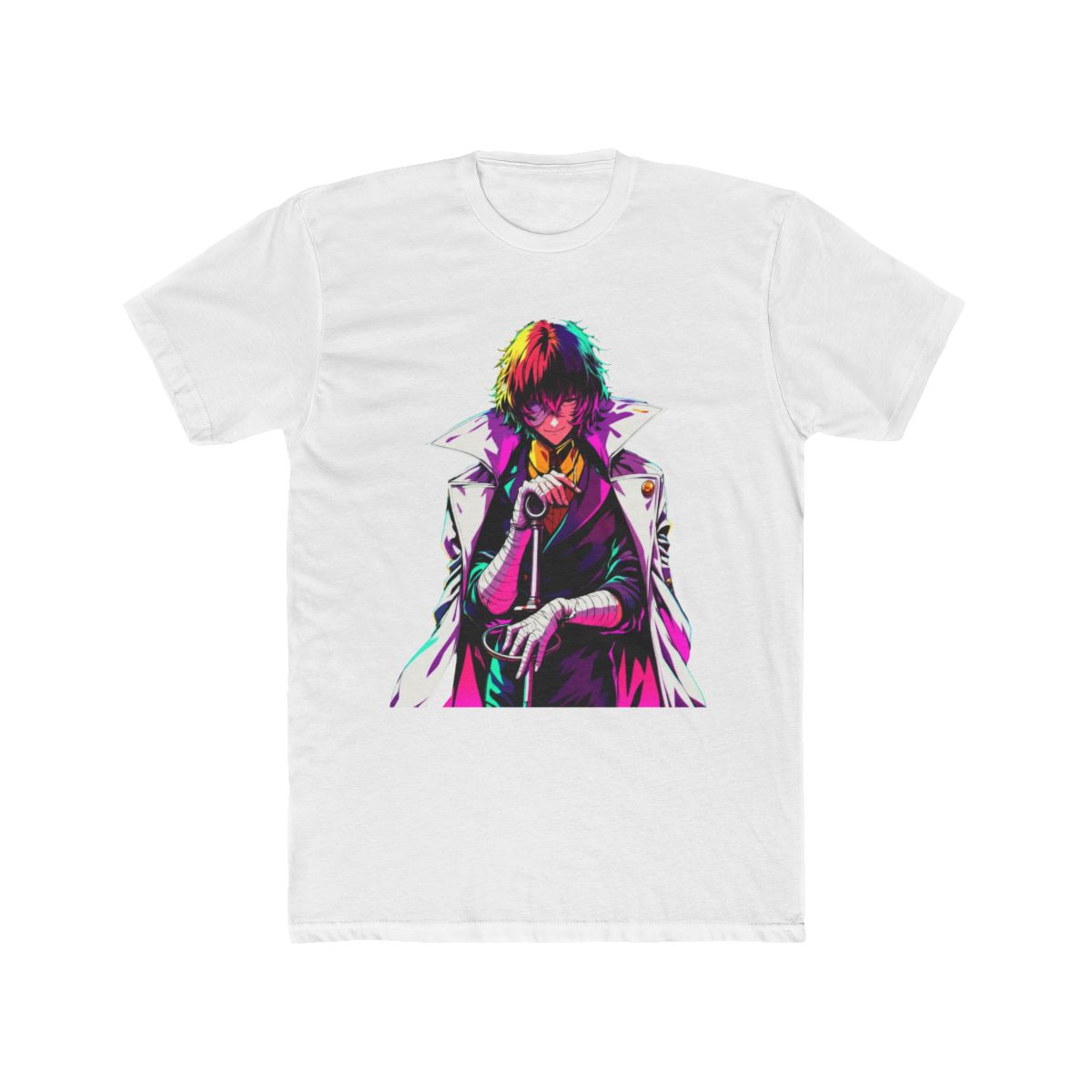 Dazai Osamu Neon Pop Art Print T Shirt | Bungo Stray Dogs - Official T-Shirts merchandise