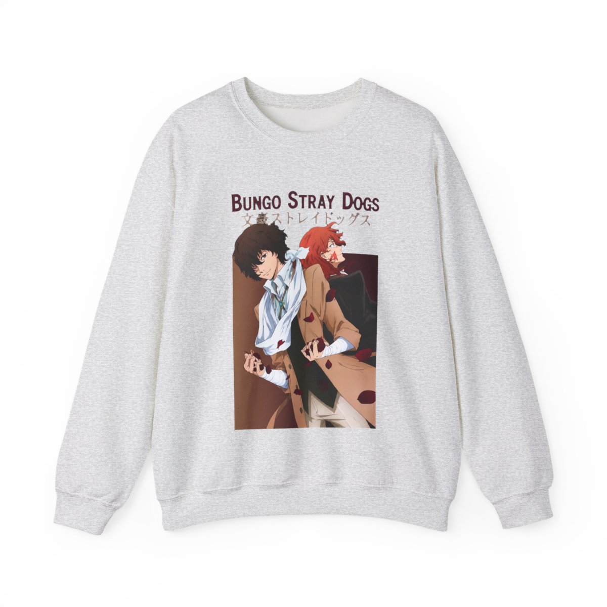 Bungou Stray Dogs anime. Osamu Dazai x Chuuya Nakahara Crewneck | Bungo Stray Dogs - alternate angle 2, merchandise