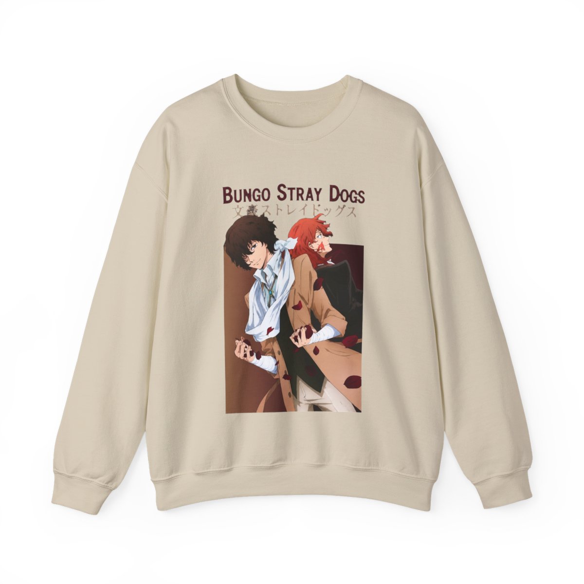 Bungou Stray Dogs anime. Osamu Dazai x Chuuya Nakahara Crewneck | Bungo Stray Dogs - alternate angle 4, merchandise