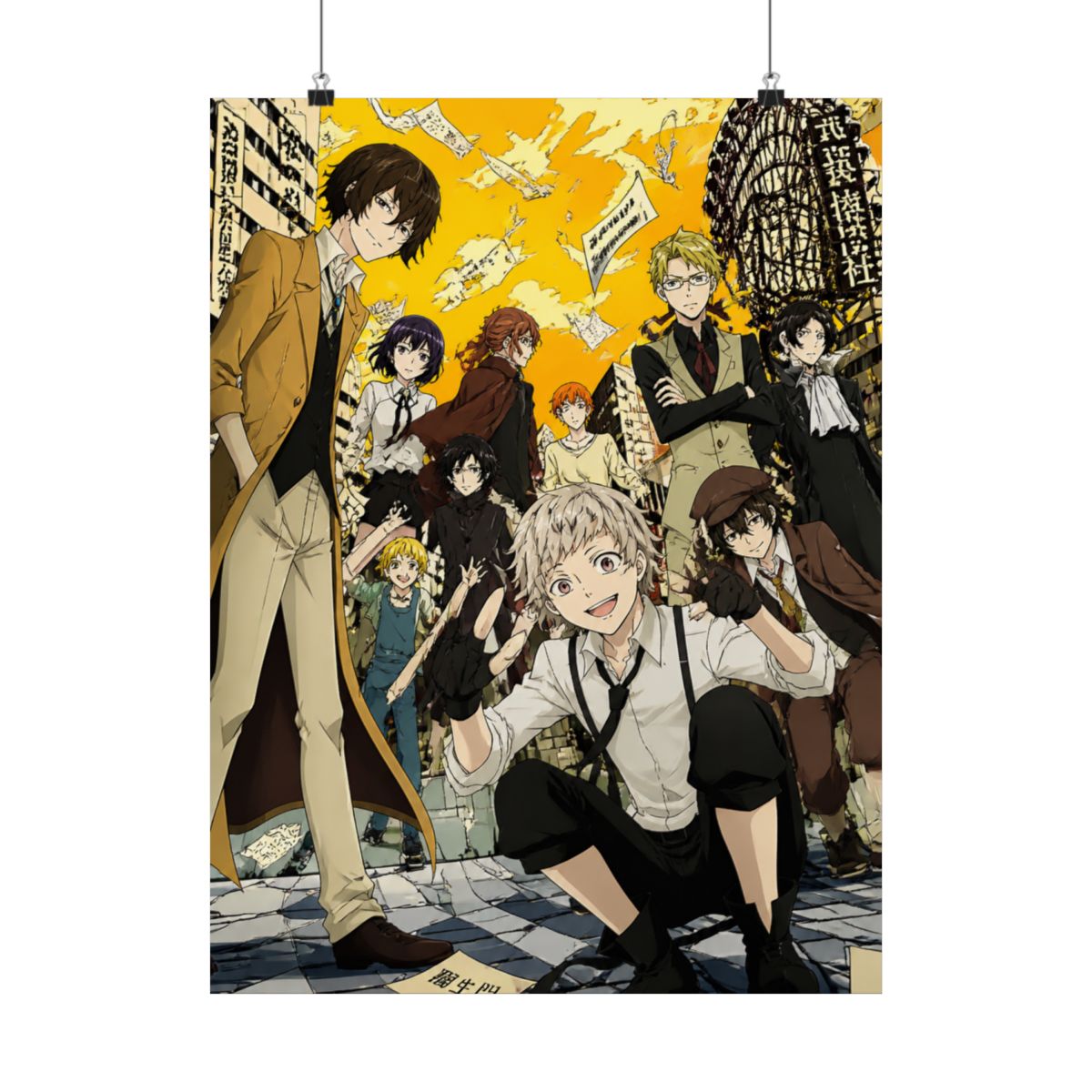 Tainsi bungo stray dogs 001 Anime Fabric Wall Scroll Poster Bedroom living room wall hanging decoration posters 30x45cm(12 x 18 in) - alternate angle 1, merchandise